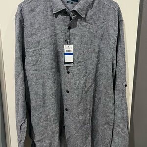 Perry Ellis Gray Casual Button-Down Shirt